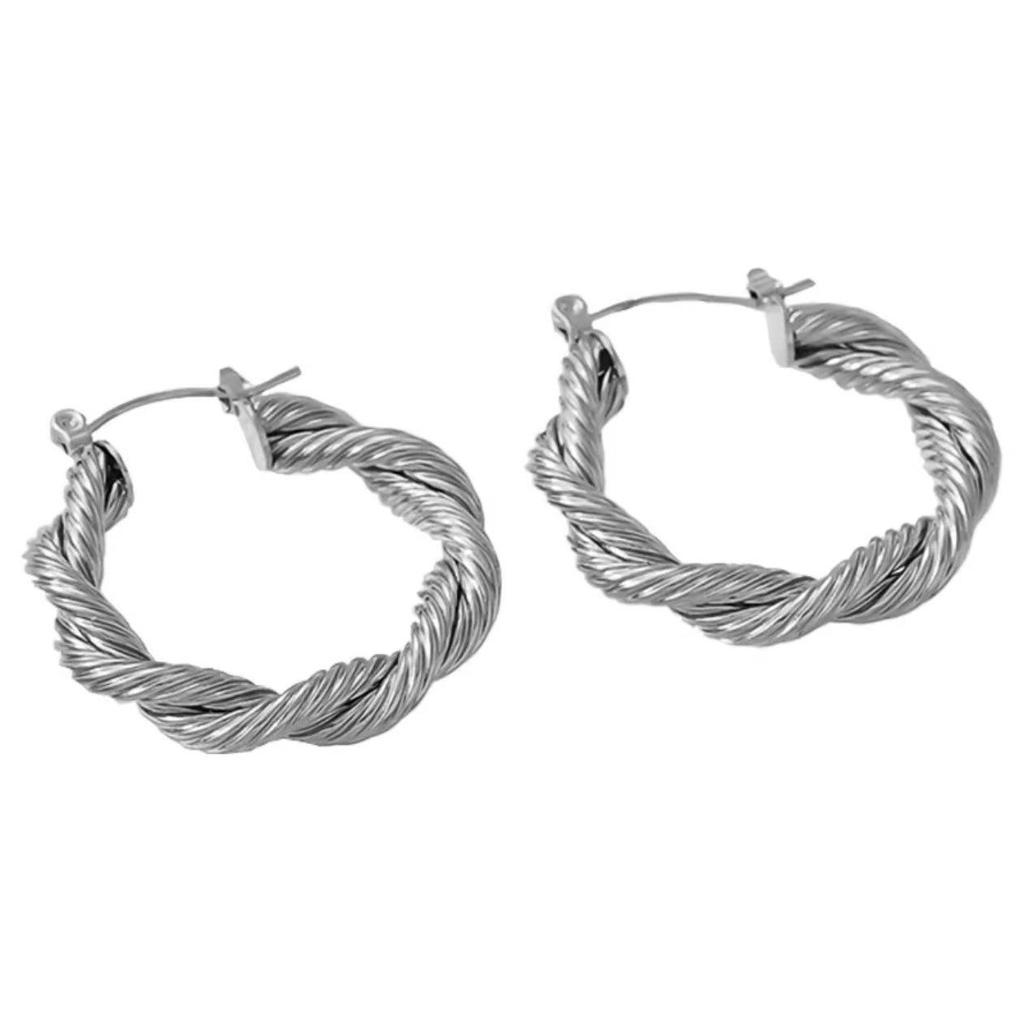 Solmayan Altın Fransız Retro Burgu Paslanmaz Çelik Küpeler - Çok Yönlü ve Sade Stil