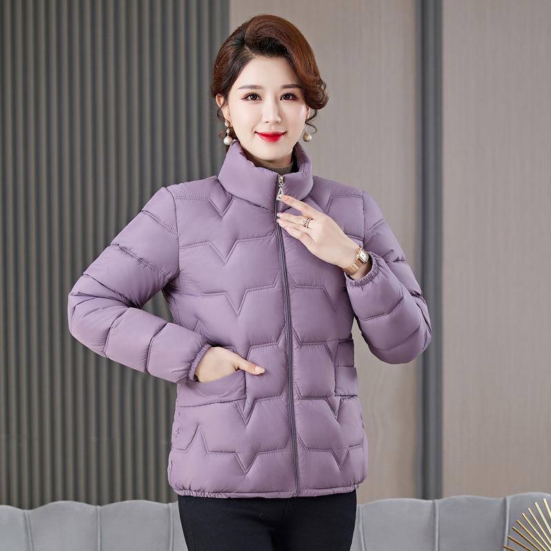 Autumn and winter down padded jacket slim and thin middle-aged padded jacket short light small padded jacket