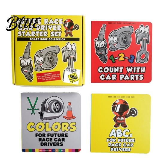 Children Car ABC Book for Future Race Driver Smooth Thick Paper Clear Cartoon Early Childhood Educational Print Car-themed Education Drag Racer
