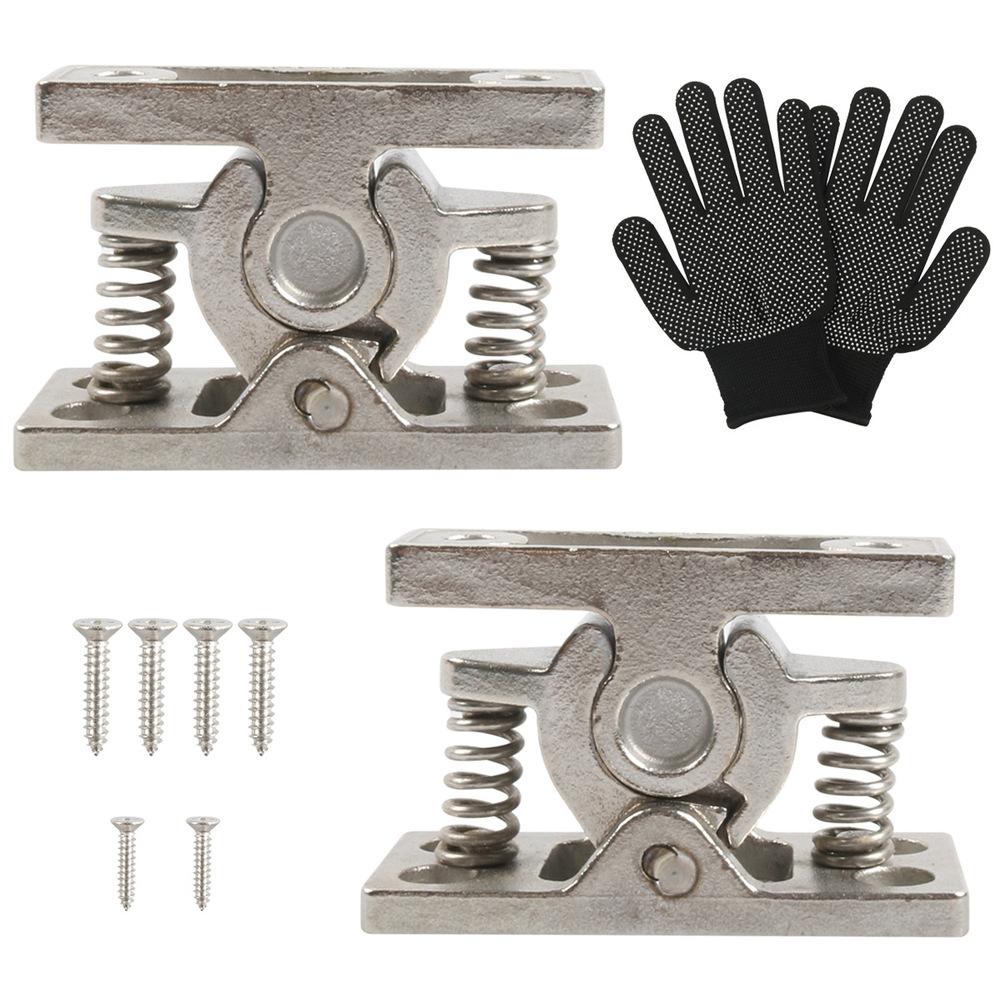 Heavy Zinc Alloy RV Door Holder 2 Pieces for Trailers Boats Garage Doors with Double Ball Design and Pre Drilled Holes