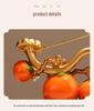 Luxury Ruyi Chinese Persimmon Ornament - Premium Living Room & Entryway Decoration, Perfect for Housewarming & Annual Gift Celebrations.