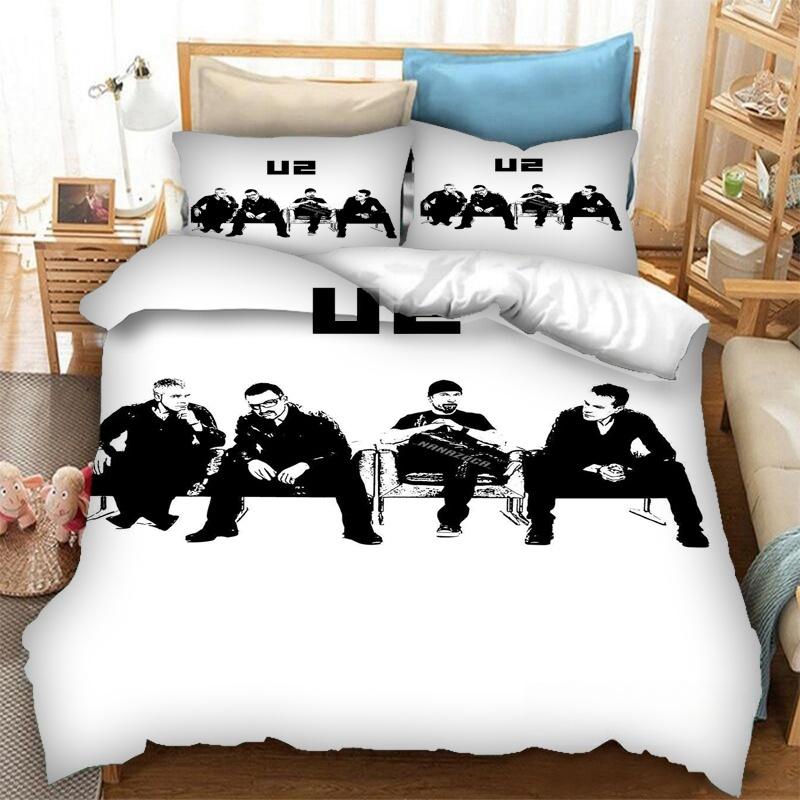 Neuer 3D-Druck Rockmusik Band U Two Bettwäscheset Jungen Mädchen Twin Queen Size Bettbezug Kissenbezug Bett Kinder Erwachsene Heimtextilien
