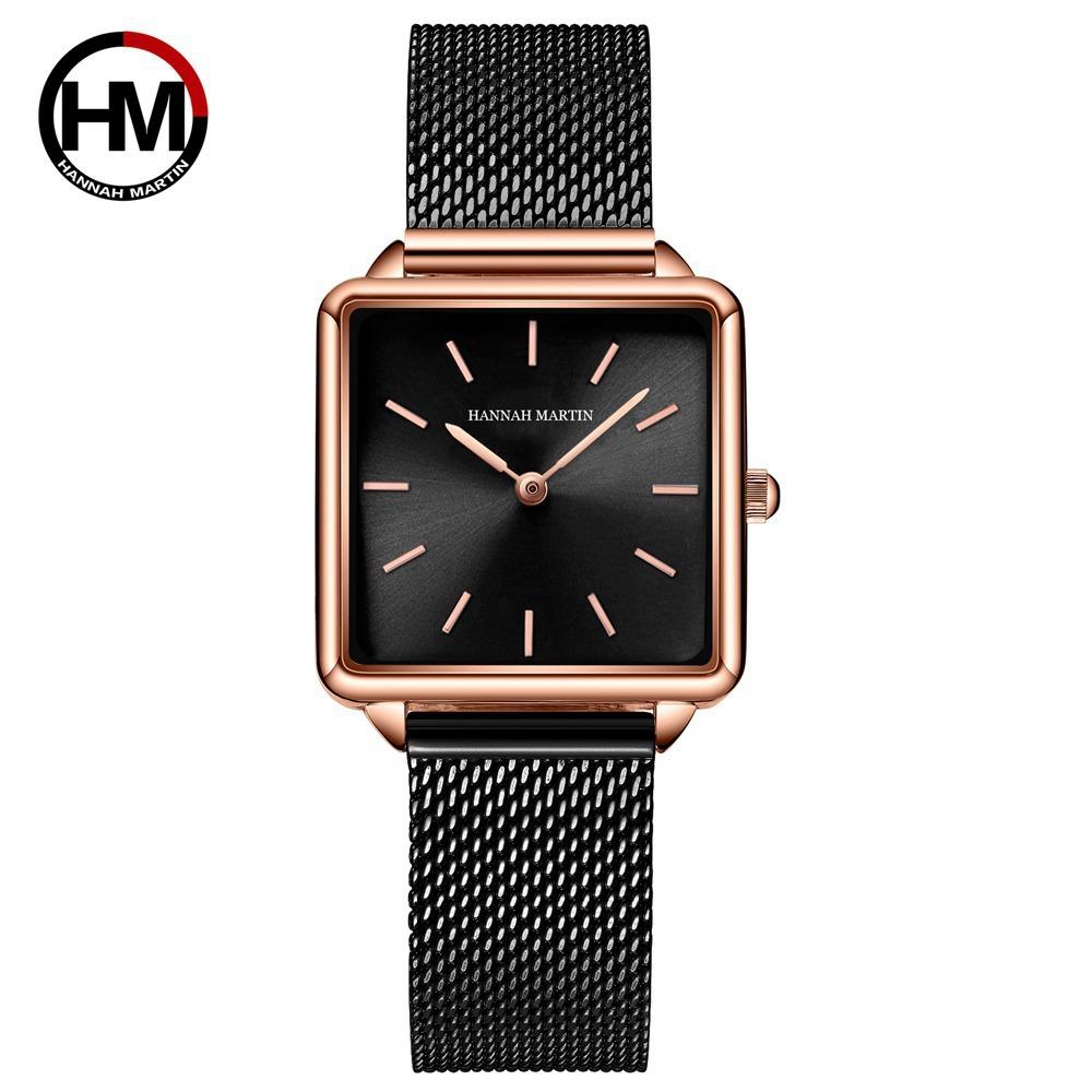 Women's Rose Gold Steel Band Quartz Watch Japanese Movement Simple Dial Women's Watch