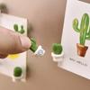 6pcs Cactus Magnetic Message Refrigerator Magnet Green Plant Potted Cactus Ball Three-dimensional Refrigerator Magnet