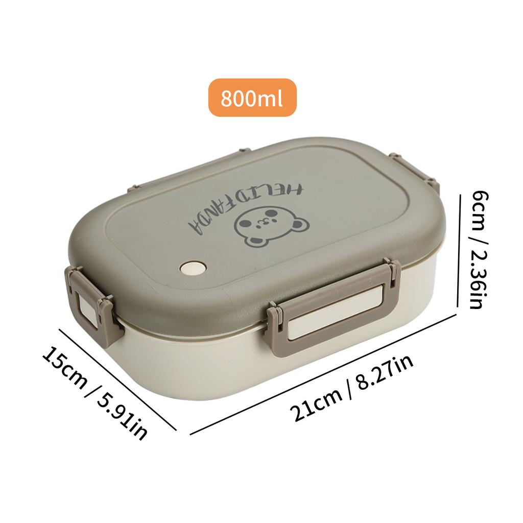 Cute Bear Plastic Divided Lunch Container Portable Leak-proof Detachable 3 Grids Bento Lunch Box For Kids Student Microwave Safe