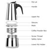 Coffee Pot, Stainless Steel Electric Mocha Coffee Maker with Filter, European Style Coffee Cup, Silver, 600ml
