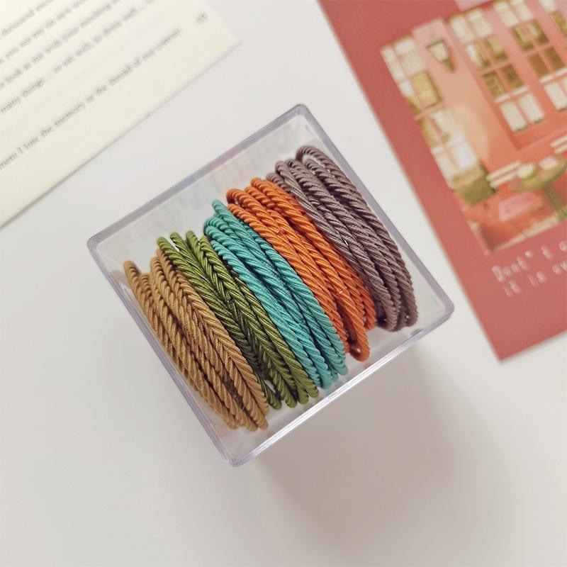50pcs High elastic rubber bands, women's hair rope headwear, durable, does not hurt hair, simple hair tie