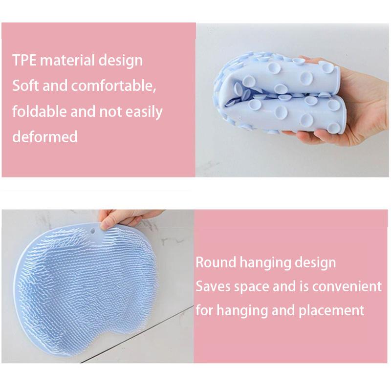 1 Piece Silicone Bath Massage Mat, Foot Bath Mat, Bathroom Wall-mounted Back Washer Foot Massage Mat Foot Massager Back Washer