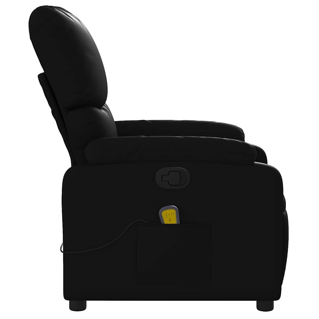Massage Relax Chair Synthetic Leather Black