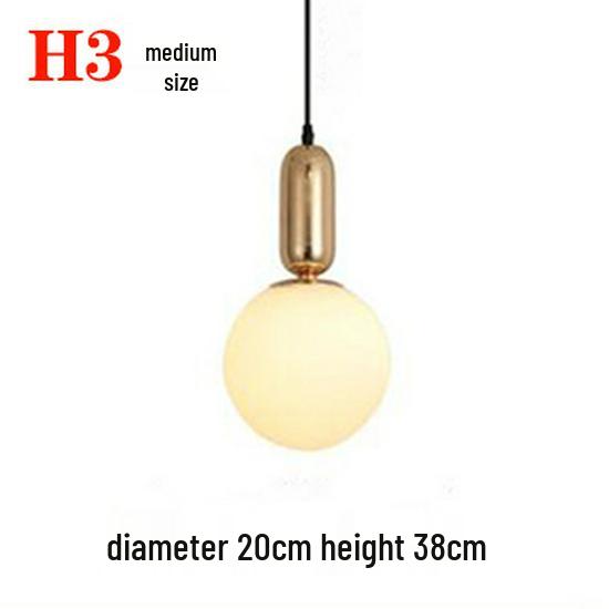 Nordic Gold Single Pendant Light for Bedroom, Bar, Café, or Shop