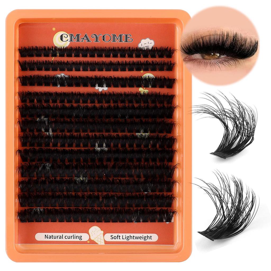 European & American Style D Curl Cluster False Eyelash Kit for Daily DIY Extensions