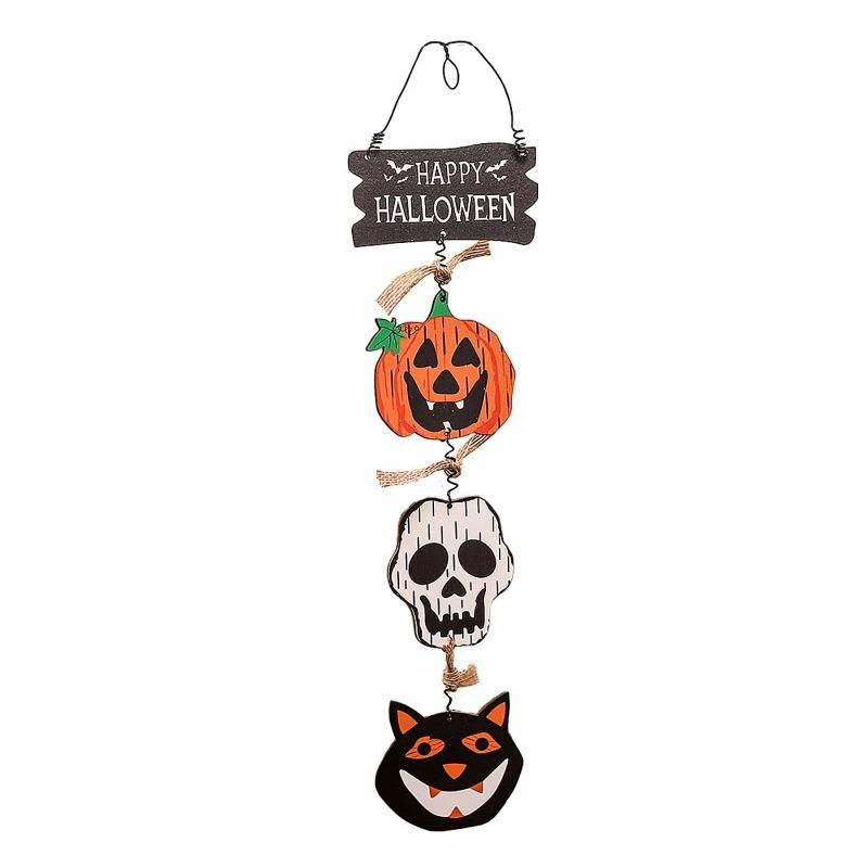 

Halloween Front Door Hanging Pumpkin Witch Ghost Flags Sign for Halloween Home Haunted House Door Decorations Style B 1pc