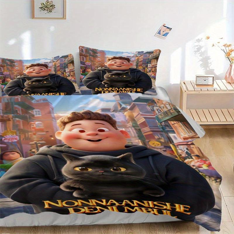 

3pcs Nonna Anishe Deni Mbul Bedding Set Includes Quilt Cover and Pillowcases, Suitable for All Seasons Q072 135x200cm
