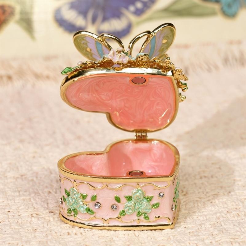 Butterfly Shape Jewelry Box Jewelry Holder Stylish Jewelry Organizers Alloy Texture for Home Decors and Daily Use