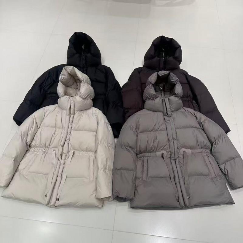 Womens Short Puffer Coat With Hood Slim Fit White Duck Down Winter Warm Outerwear