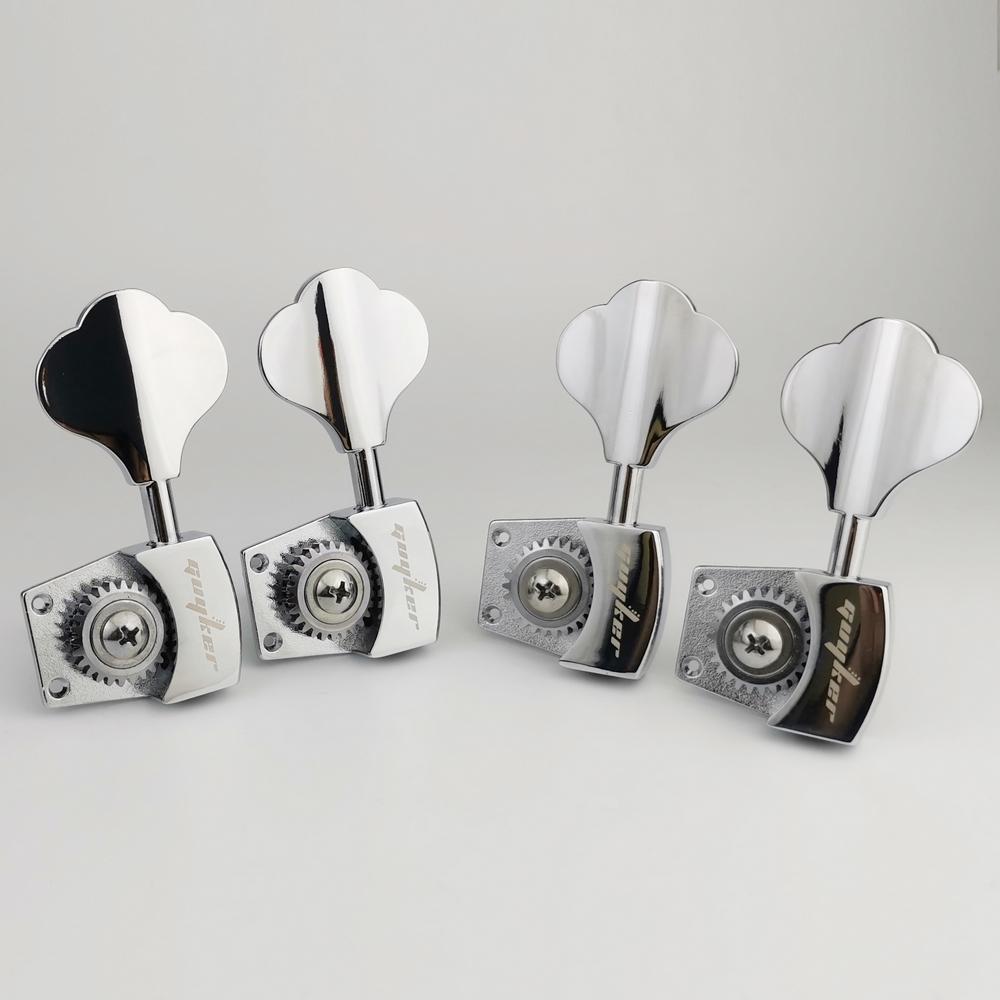Guyker High-Grade Open Gear Bass Tuners Gear Ratio 1:26 Tuning Keys Chrome