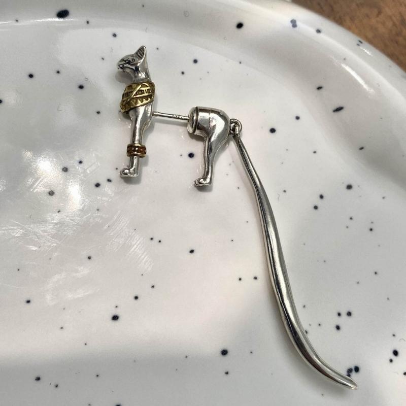 Fashion Ear Pin Delicate Ear Studs Egyptian Cat Shape Ear Jewelry Studs Earrings Ear Accessories for Fashion Outfits