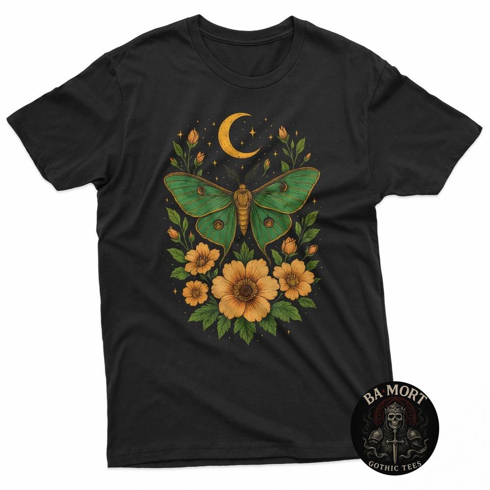 Goblincore Moth And Butterfly Moonphases Flowers Cottagecore TShirt Unisex T-Shirt XXL