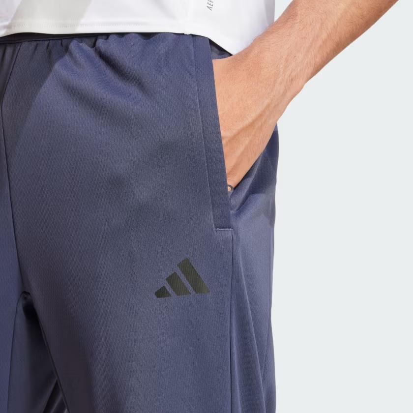 Adidas Logo Comfortable Casual Fitness Tapered Knit Sports Pants Men Bottoms Dark-Blue IX0925