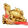 Dragon Turtle Longui, Parent and Child, with Five Emperors Coins, Copper and Brass, Feng Shui Ornament, Good Fortune, Wealth, Prosperity, Business, Go