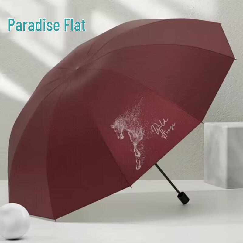 Tian Tang 10-Rib Folding UV Protection Sun & Rain Umbrella