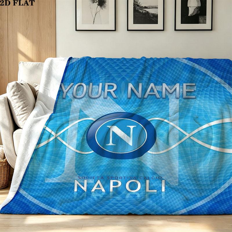 1 Stück SSC Neapel Individuelles Namensmuster Gemustert Flanelldecke Geeignet für Alle Jahreszeiten für Heimdekoration Wärme und Komfort Geschenke Feiertagsgeschenk