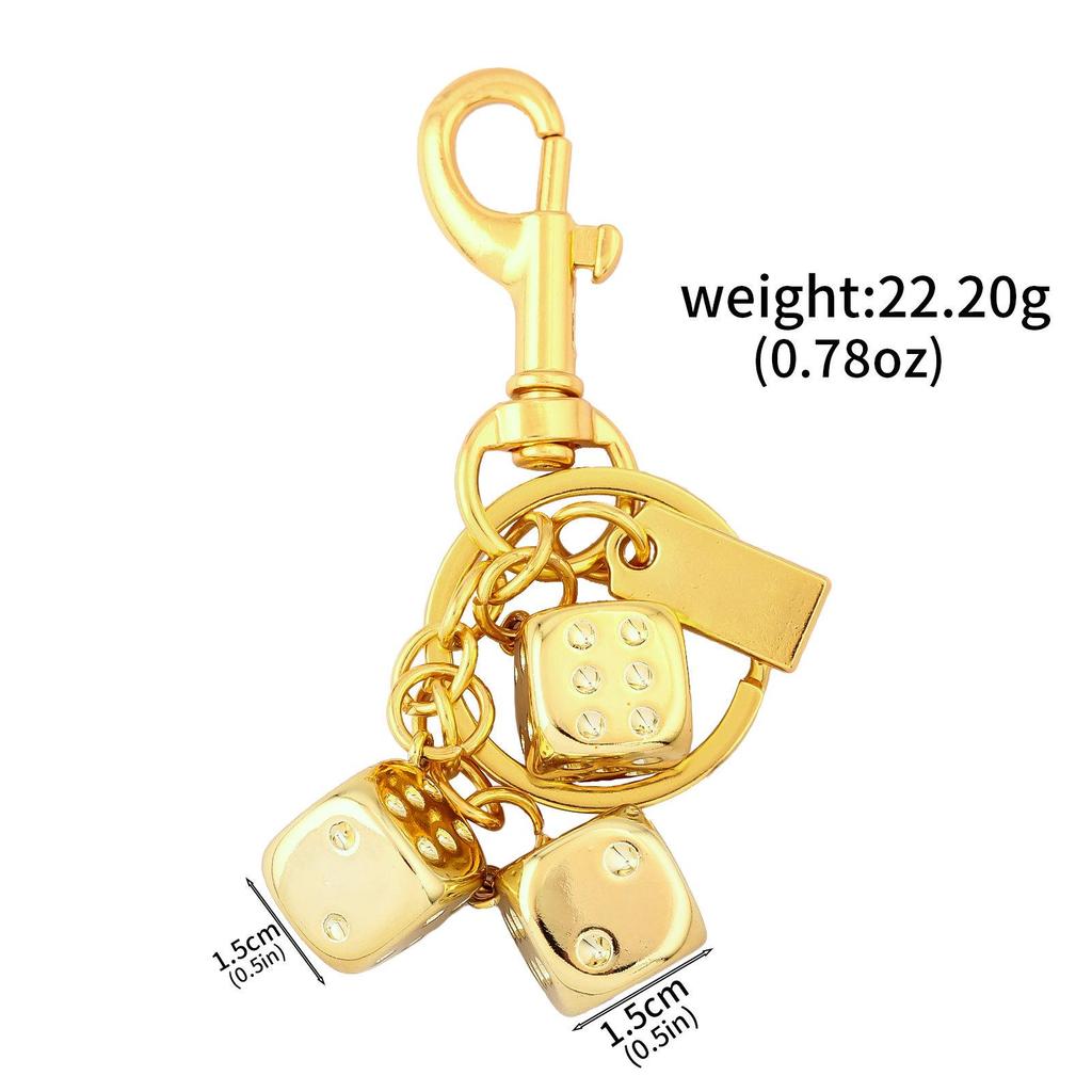 Fashionable Irregular Shape Dice Billiard Bag Pendant Metal Keychain - Hot Selling