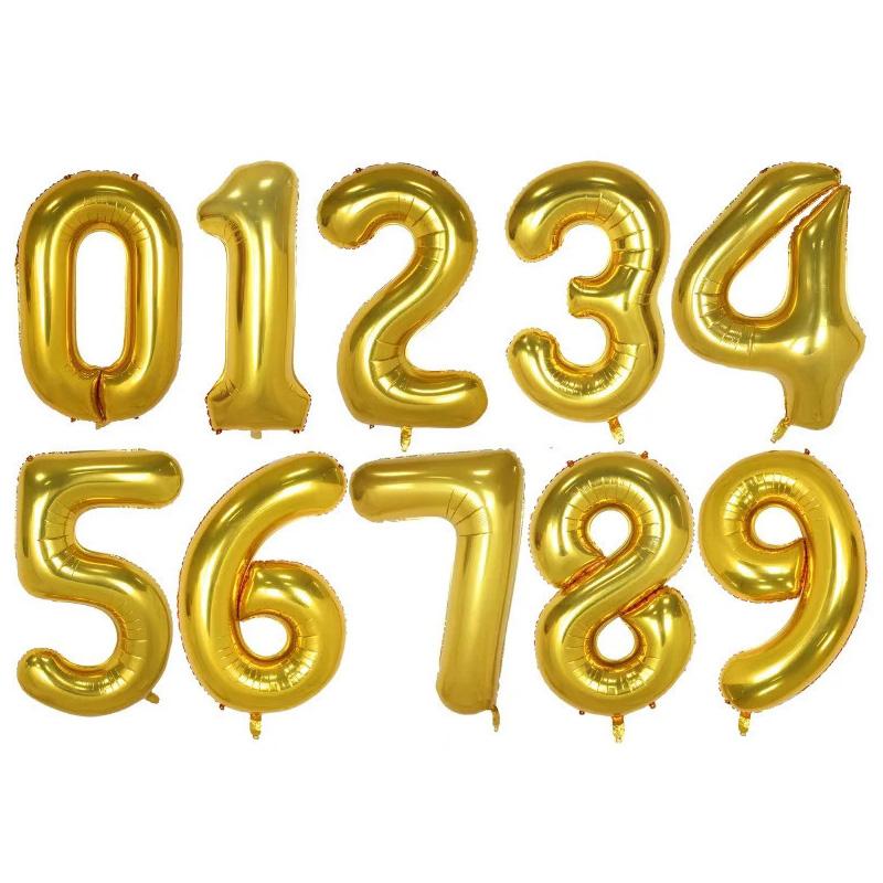 0-9 Black Number Balloons Birthday Party Decoration 32 Inch Large One Balloon for 1st Girl Boy Baby Shower Number FOIL Balloons 32 inch