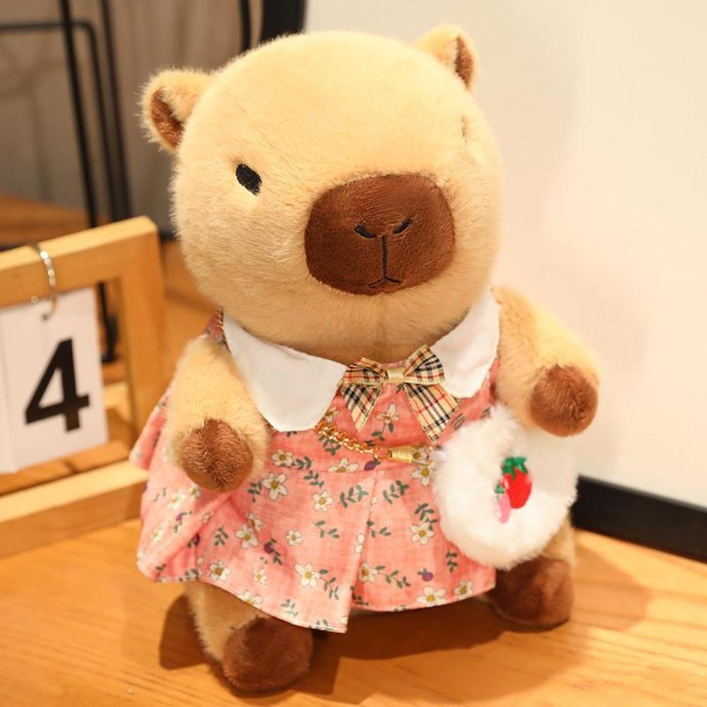 Dress Up Capybara Plush Doll Cartoon Capibara Fluffty Doll Cute Capybara Plush Toy  Home Decor