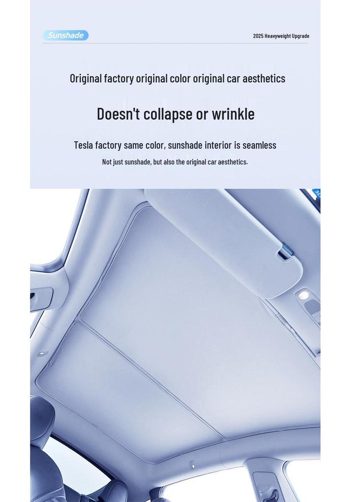 Tesla Model Y & 3 Sunroof Graphene Sunshade - New Version