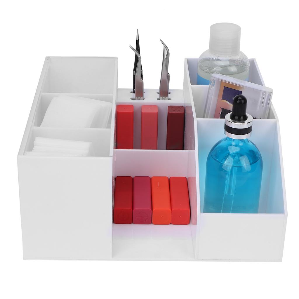 Eyelashes Extension Tool Storage Box Makeup Beauty Nail Art Tool Case Organizer (White)