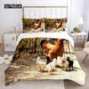 Chicken Duvet Cover Set Cool Animal Pattern Comforter Cover Funny Chicken Pattern Bedding Set Microfiber Wildlife Quilt Cover