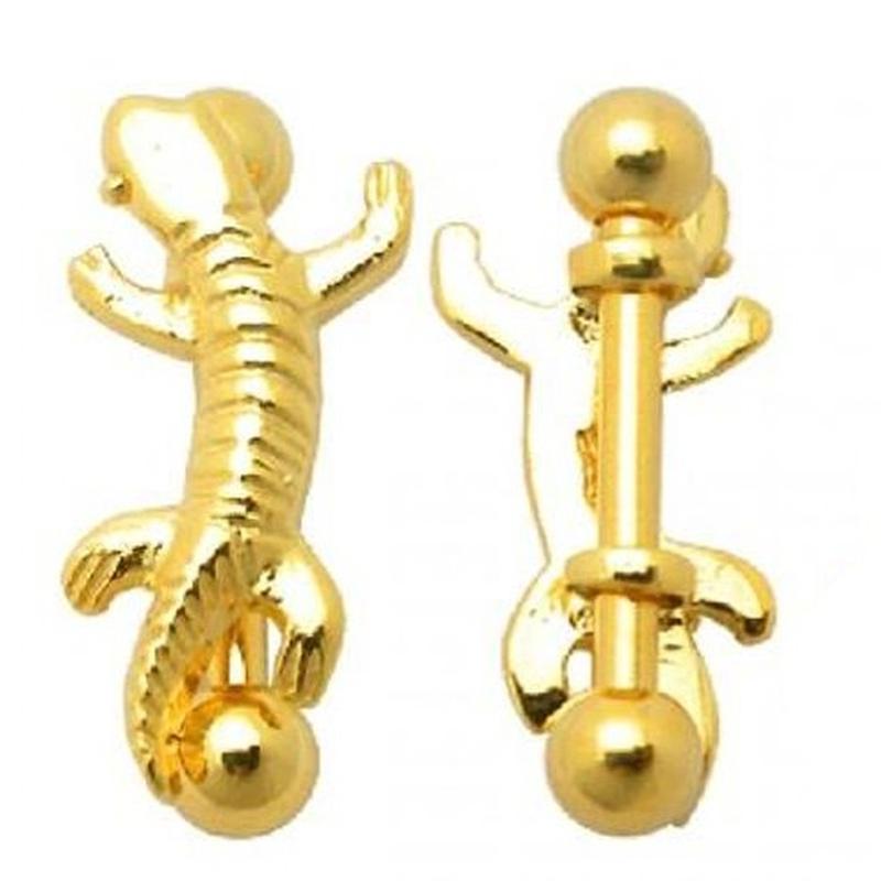 KODY PIERCING 18K vergoldetes Salamander-Augenbrauenpiercing und 925er Sterlingsilber – Qualitätspiercing