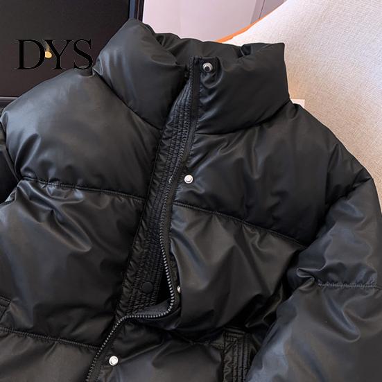 Women Daily Coat Winter Down Thickened Padded Stand Collar Pockets Single-breasted Windproof Zipper Closure Long Sleeves Heat Retention Warm