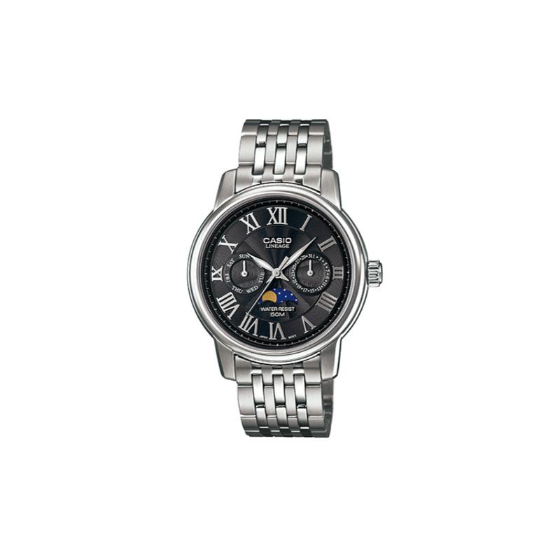 Casio LINEAGE series quartz movement stainless steel strap Japanese and Korean watch men s watch black dial LIN-303D-1AV чёрный