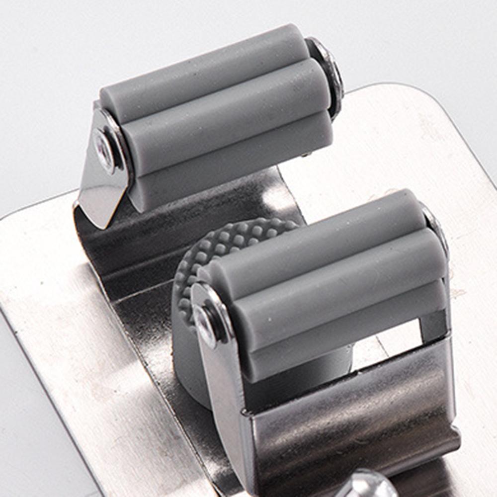 Stainless Steel Storage Wall Hanging Mop Hook Hanger Punch-Free Bathroom Mop Clip Strong Adhesive Hook