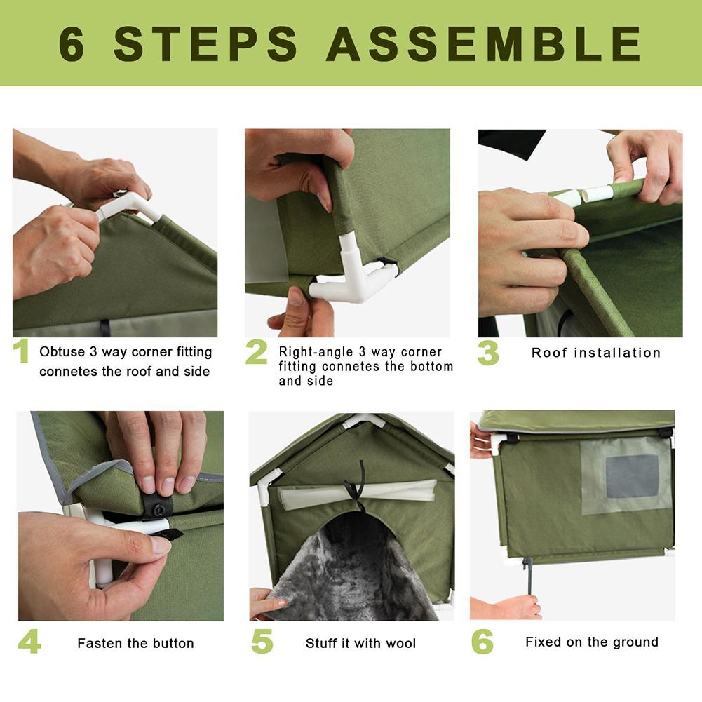 Cat House Weatherproof Warm Foldable Feral Cat Shelter With Removable Mat For Outdoor Indoor Cats Dogs Small Animals