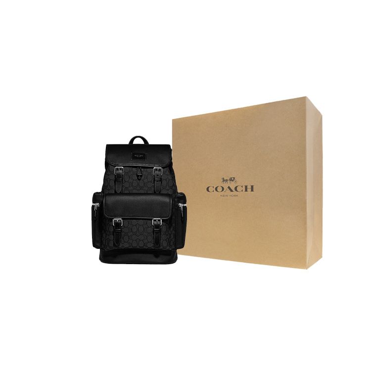 Coach Sprint 29 Drawstring Quick Release Leather And Fabric Backpack Large Men Backpack Black CE523-SVO1U
