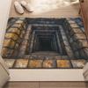 3D Optical Illusion Rug Nonslip Floor Mat for Indoor and Outdoor Use Cave Stone Visual Illusion Doormat for Living Room