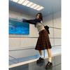 A-line Plaid High-Waisted Women's Woolen Skirt: 2025 Autumn/Winter Design Niche with Pleats