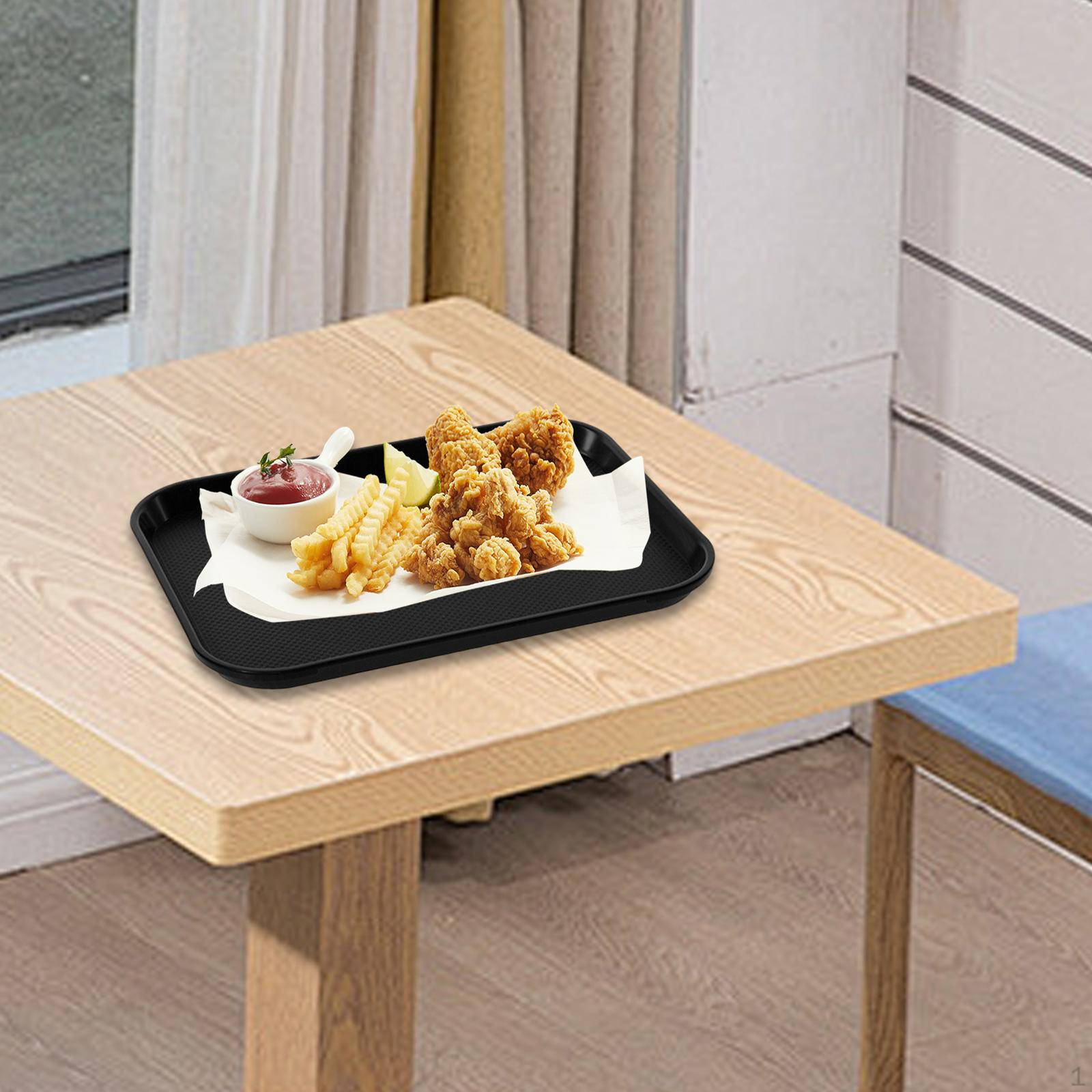

Cafeteria Tray for Events, Rectangular Design Dining Areas 30.3x20.7x1.95cm чёрный