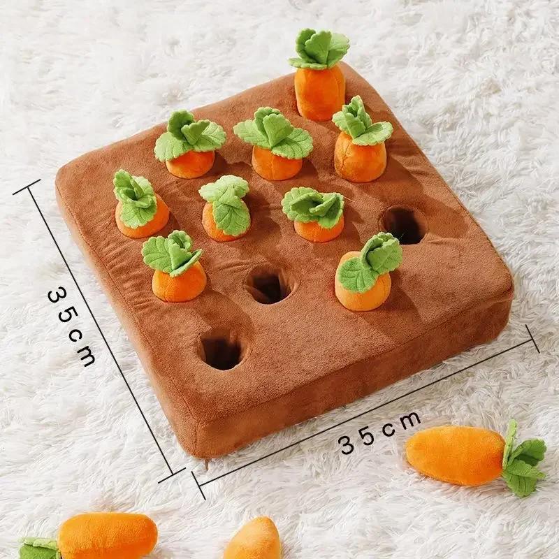 Carrot Farm Gnawing and Biting Dog Toys Relieve Boredom Interact Pet Plush Puzzle Toys Puppy Brain Training Feeding Games Gifts