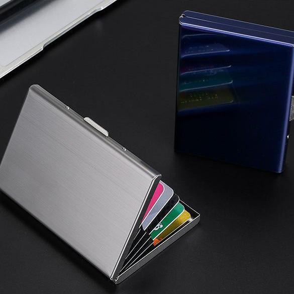 Portable Anti-Theft RFID Blocking Stainless Steel Card Holder for Men & Women