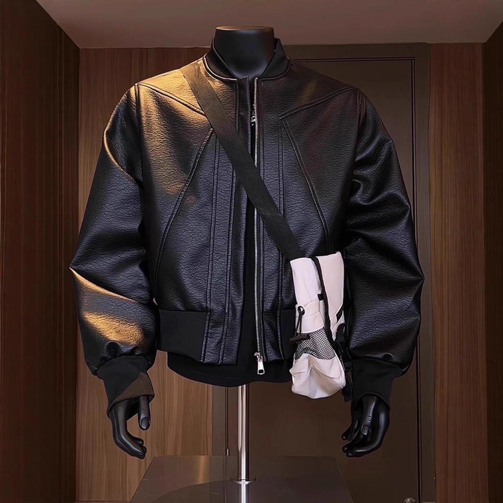 Herren Retro Motorradjacke aus rissigem Leder Herbst/Winter 2026