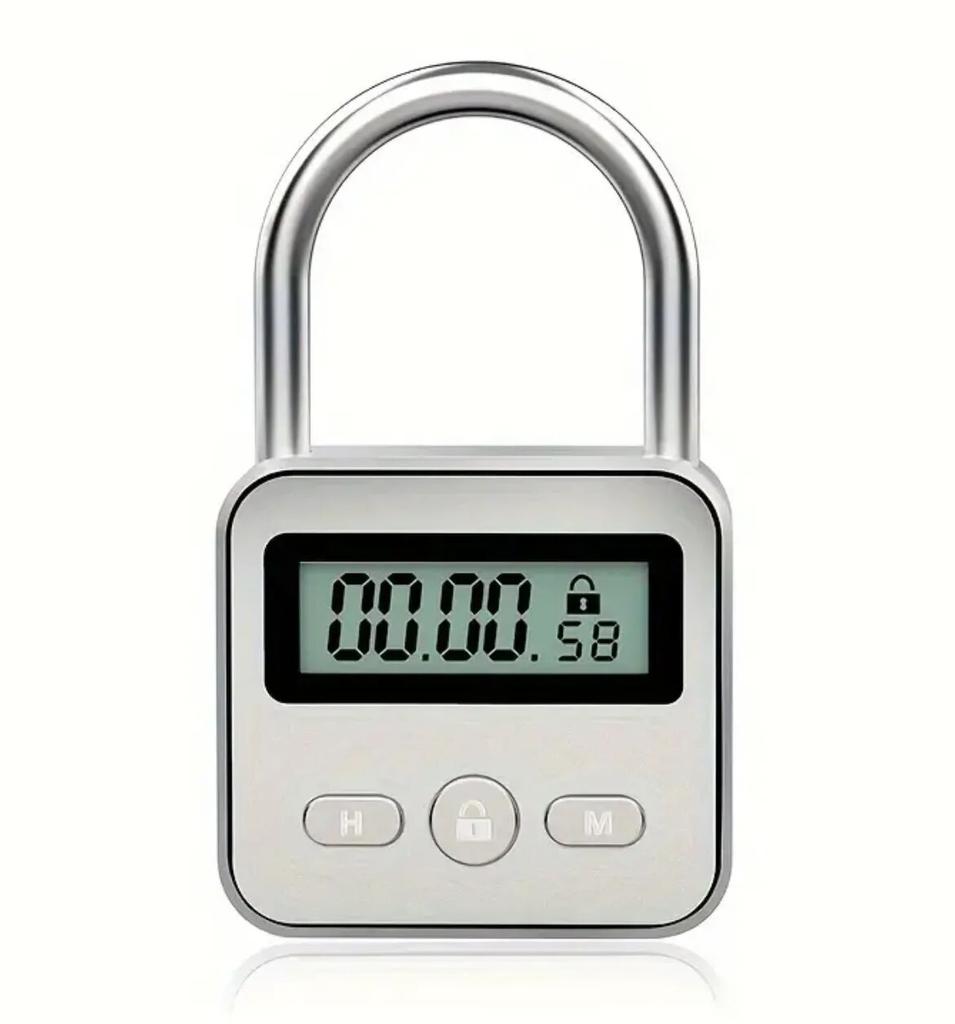 Timer Padlock LCD HD Display Add Backlight Zinc Alloy 99 Hours Max Timing Super Long Standby Anti-addiction Electronic Lock