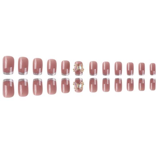 24 ks Umělé nástavce na nehty Odnímatelné rekvizity rozvržení Lehký Užitečný Stiskněte na motýla Plné umělé nehty pro krásu