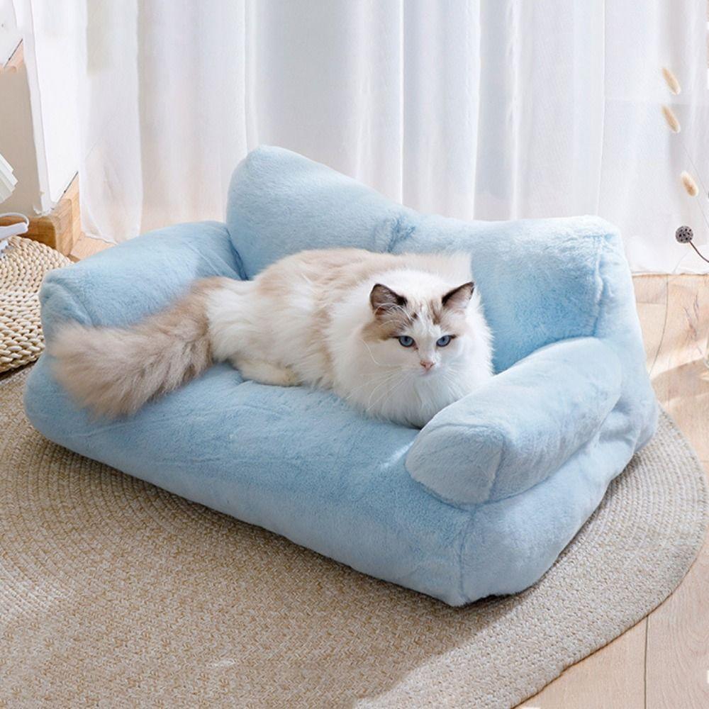 Warm Winter Warm Cat Nest Plush Kitten Puppy Sleeping House Soft Cat Bed Sofa Spring