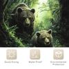 1 Bamboo Forest Bear Shower Curtain - Polyester, Machine Washable, With Hooks, Realistic Brown Bear And Lush Greenplants Pattern