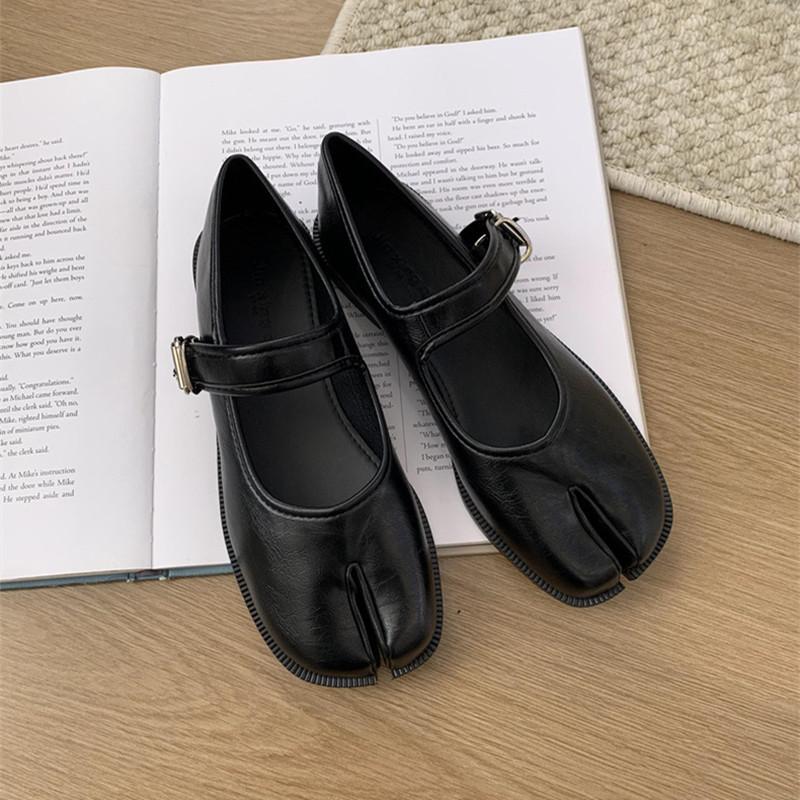 

Мода 2025 Весна Осень Винтажные Таби с раздельным носком Женские Балетки Модные Мэри Джейн Мягкие Мягкие Лоферы для ходьбы Повседневная Ленивая Шикарная Обувь 41 чёрный