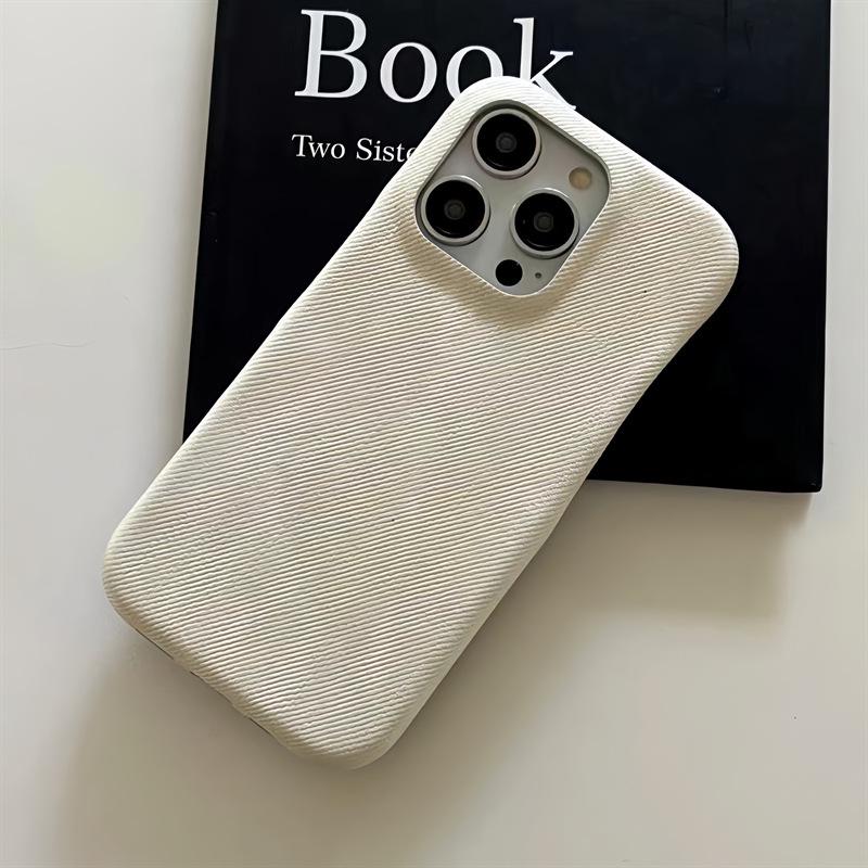 Minimalist Solid Color Denim Phone Case for iPhone 17 Pro Max/16/15/14 Half-Wrap 13